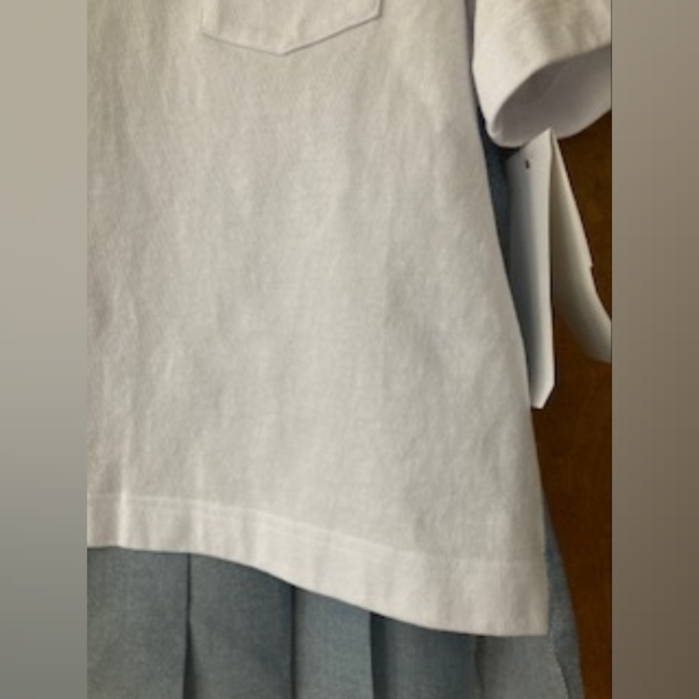 Sacai, 2,White Blue Short Sleeve Layered Top - Picture 5 of 8